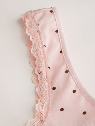 High Stretch Cotton-blend Scoop Neckline Lace Trim Tank Top