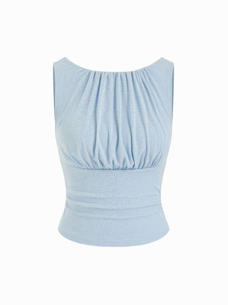 Ruched Backless Crop Tank Top