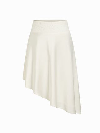 Satin Lace Cami Top & Low Rise Asymmetrical Midi Skirt Set