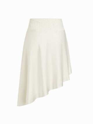 Satin Lace Cami Top & Low Rise Asymmetrical Midi Skirt Set