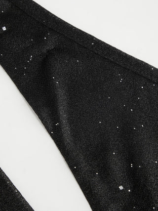 Textured Halter Neckline Cut Out Metal Detail A-line Mini Dress