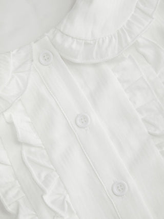 Peter Pan Collar Ruffle Button-Up Mini Dress