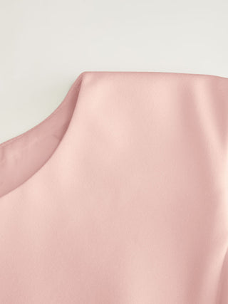 Boat Neck Pleated A-line Mini Dress