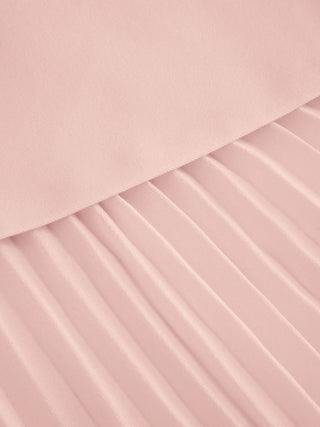 Boat Neck Pleated A-line Mini Dress