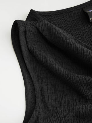 Textured Cowl Neck Bodycon Midi Dress