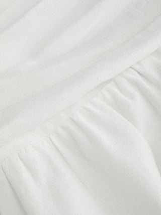 Linen-blend Mid Rise Drawstring A-line Midi Skirt