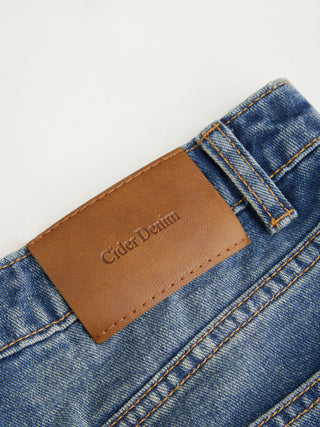 Solid Wave Trim Jean Shorts