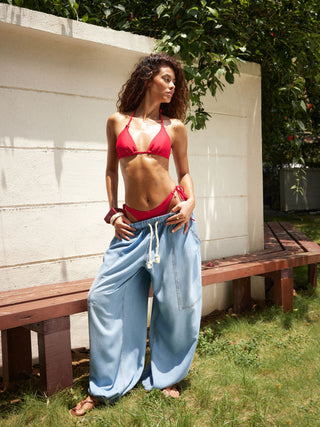 Denim High Rise Washed Drawstring Jogger Oversized Jeans