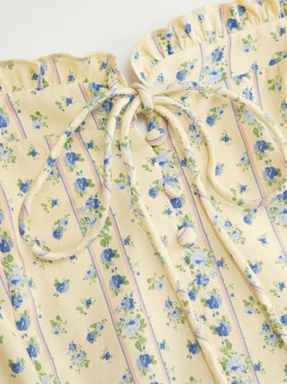 Cotton-blend Ditsy Floral Square Neck Ruffled Flared Mini Dress