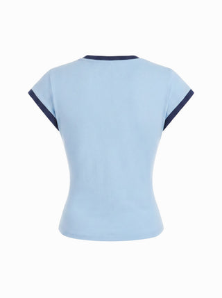 Cotton-blend Colorblock V-neck Tank Top