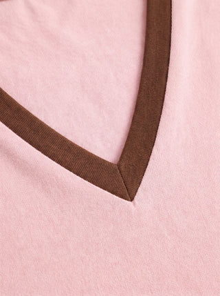 Cotton-blend Colorblock V-neck Tank Top
