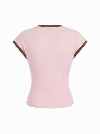 Cotton-blend Colorblock V-neck Tank Top