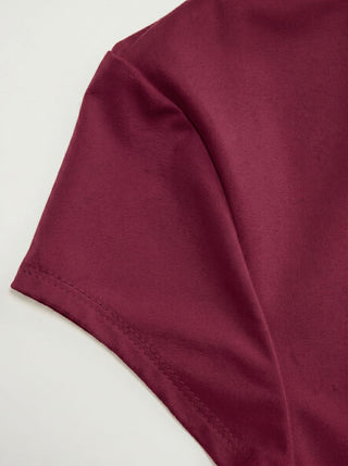 Mandarin Collar Short Sleeve Cut Out Top