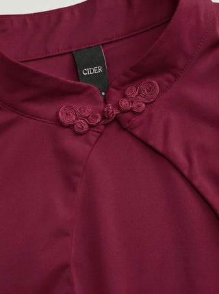 Mandarin Collar Short Sleeve Cut Out Top