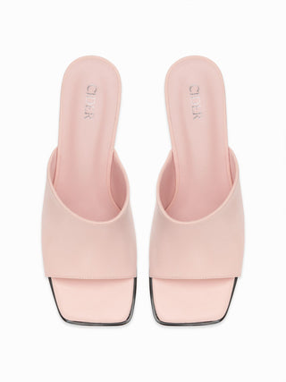 SQUARE TOE CHUNKY HEELED SANDALS