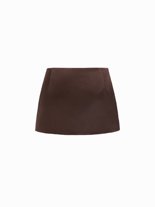 Satin Low Rise A-line Mini Skort