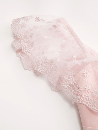 Lace Ruffle Sweetheart Neck Bowknot A-Line Midi Dress