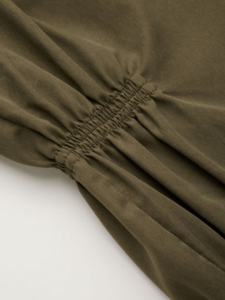 Mid Rise Ruched Drawstring Cargo Jogger Trousers
