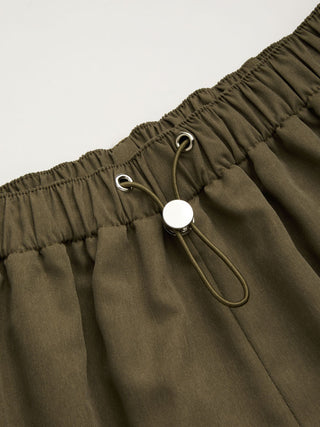 Mid Rise Ruched Drawstring Cargo Jogger Trousers