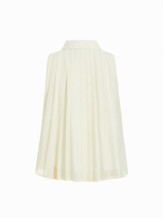 Chiffon Pleated Button Front Oversized Tank Blouse