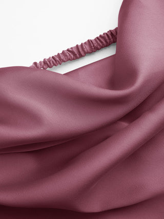 Satin Sweetheart Neck Ruffle Hem Backless Mini Dress