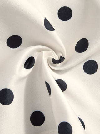 Polka Dot Strapless High Rise Colorblock Peplum Hem Romper