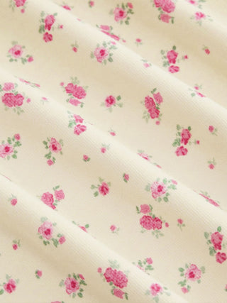 Cotton-blend Floral Round Neck Short Sleeve Tee