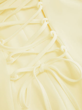 Square Neck Short Sleeve Wrap A-line Maxi Dress