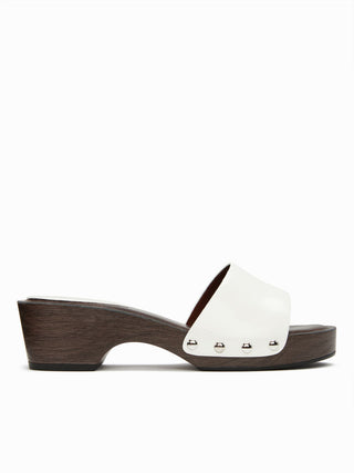 STUDDED PLATFORM MULE SANDALS