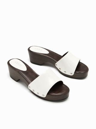STUDDED PLATFORM MULE SANDALS