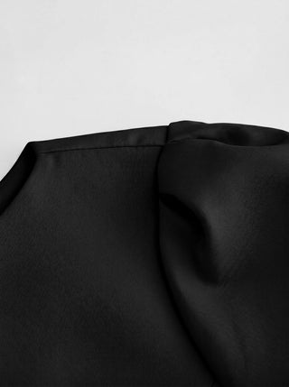 Round Neckline Puff Sleeve Mini Straight Dress