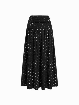 V-neck Twist Ruched Top & Mid Rise Ruched Flared Maxi Skirt Set