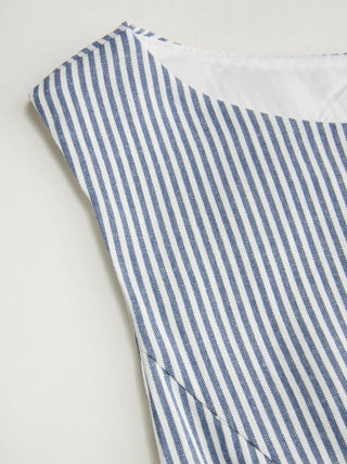 Striped Low Rise Bowknot A-line Mini Dress