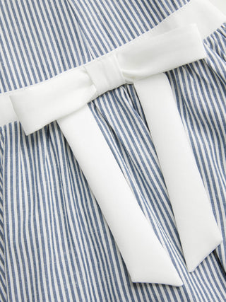 Striped Low Rise Bowknot A-line Mini Dress