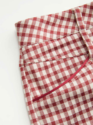 Low Rise Gingham Roll Hem Micro Shorts