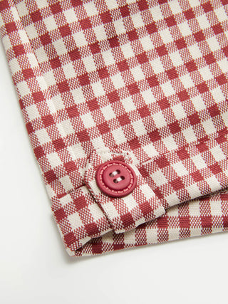 Low Rise Gingham Roll Hem Micro Shorts