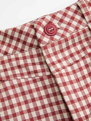 Low Rise Gingham Roll Hem Micro Shorts