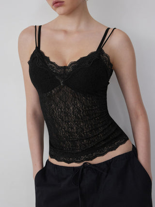 Textured Lace V-neck Cami Top