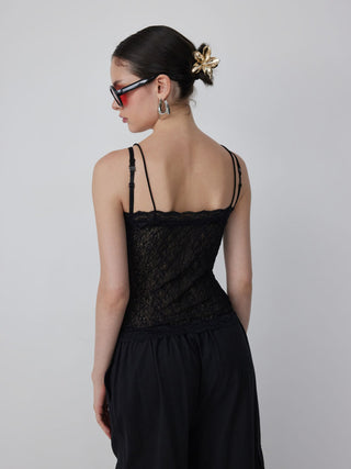 Textured Lace V-neck Cami Top