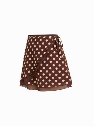 Chiffon Low Rise Aztec Asymmetrical Knotted A-line Mini Skirt