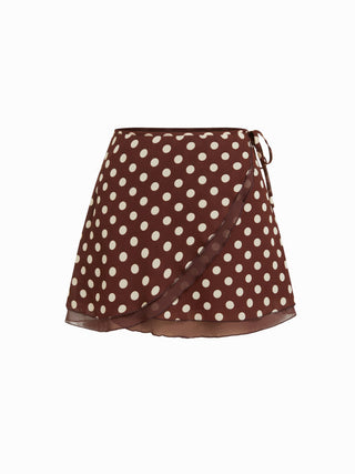 Chiffon Low Rise Aztec Asymmetrical Knotted A-line Mini Skirt