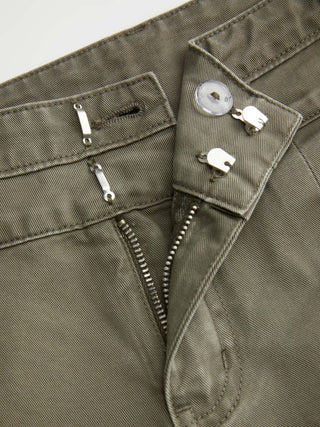 Washed Denim Low Rise Drawstring Hem Pleated Oversized Jogger Bermuda Jorts