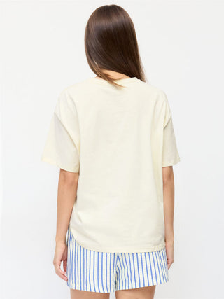 Cotton-blend Cat Graphic Short Sleeve Oversized Tee