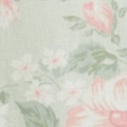 Linen-blend Floral Sweetheart Neckline Flared Midi Dress