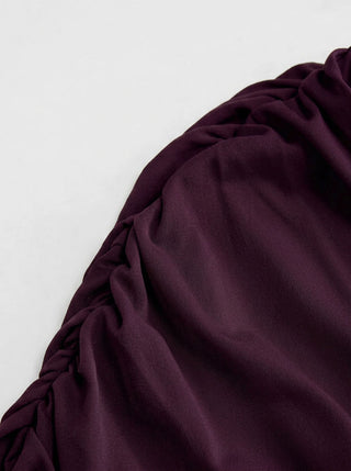Draped Ruched Round Neckline Sleeveless Top