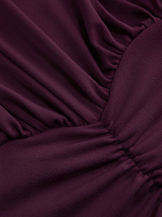 Draped Ruched Round Neckline Sleeveless Top