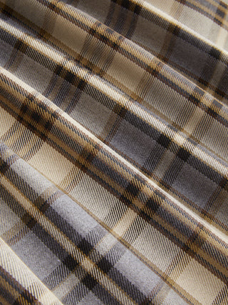 Plaid Off-shoulder Asymmetrical Metal Detail A-line Mini Dress