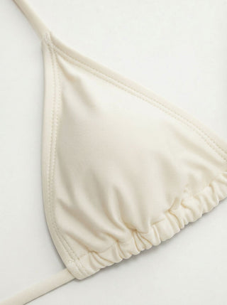 Tie Side Bikini Set with Glitter Asymmetrical Cover Up Top