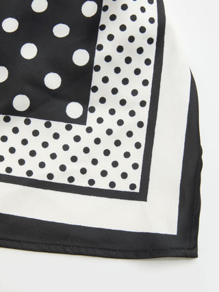 Polka Dot Strapless Shirred Asymmetrical Hem Bandeau Top