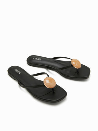 GEMSTONE DECOR FLIP-FLOP SLIPPERS